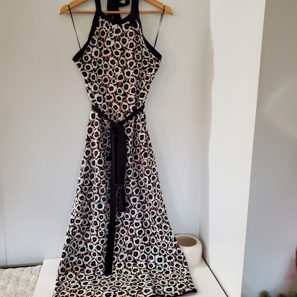 Diane von Furstenberg x Target Poppy Sweater Dress XXL Black White Halter Midi - Picture 12 of 12